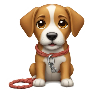 A dog is tied up sticker