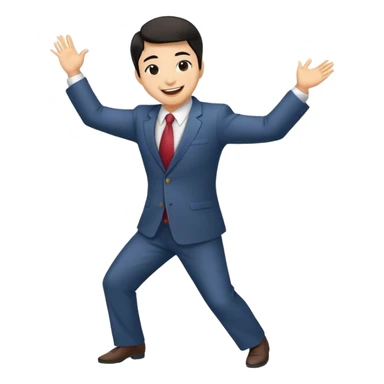 Asian lawyer dancing. sticker