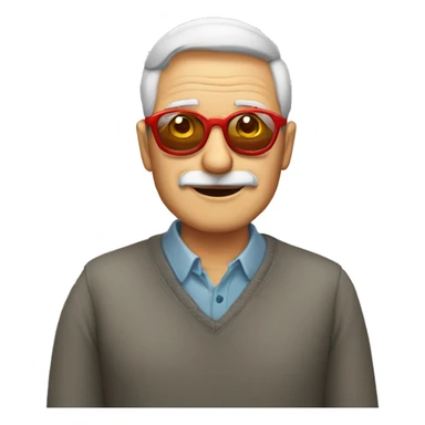 Abuelo con lentes de sol rojos y cara reronda sticker