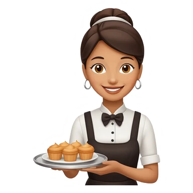Cafe waiter woman with tray sticker