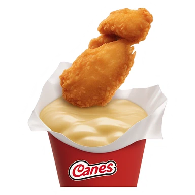 raising cane's chicken finger dipped into sauce sticker