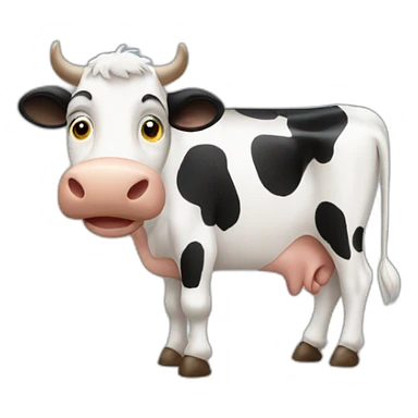 Cow waving sticker