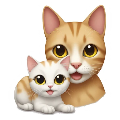 cat with mom  sticker