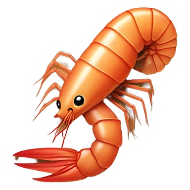 A shrimp resting on the beach sticker