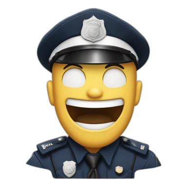 Laughing police sticker