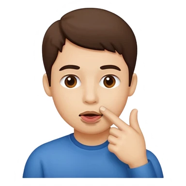 El emoji con él dedo en la boca  sticker