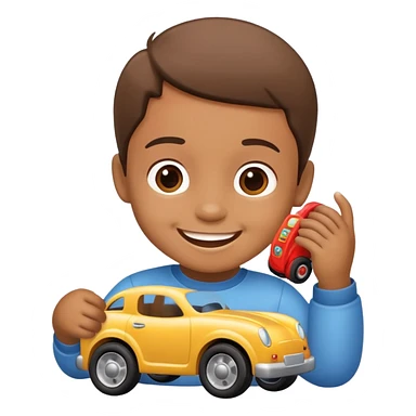 child playing with toy cars sticker