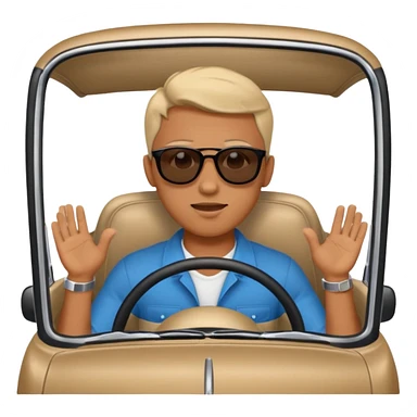 Men driving car with loud music  sticker