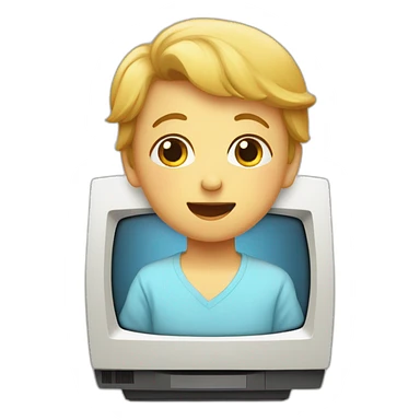 Un bébé qui regarde la télé sticker