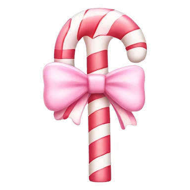 Light pink candy cane with bow sticker