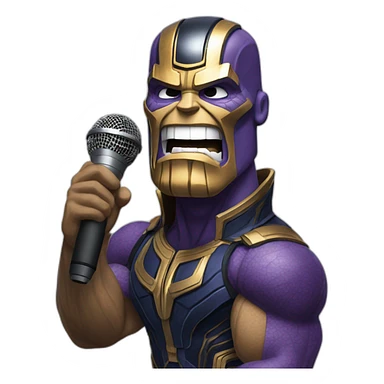 Thanos rapping holding microphone sticker