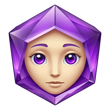 amethytst with a face sticker
