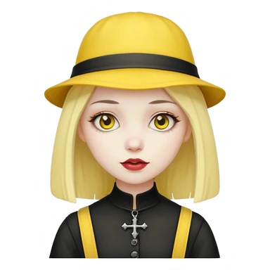 gothic girl with yellow hat sticker