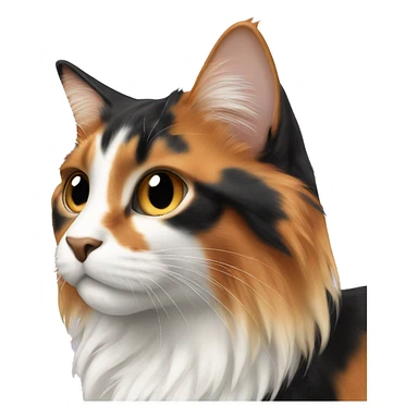 Long haired calico cat sticker