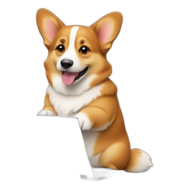 Corgi with laptop sticker