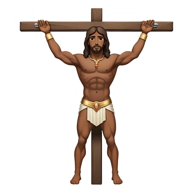 Black Jesus Christ on the cross  sticker