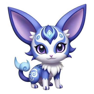 Shiny Exotic Cute Adorable Majestic Espeon-Meowstic-Hybrid-Creature with pattern-markings sticker