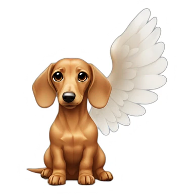 A fawn colored dachshund With angel wings sticker