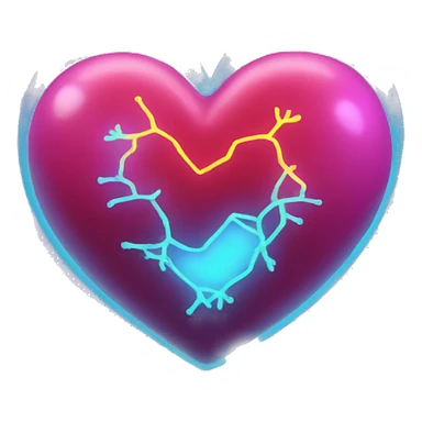 Neon heart sticker