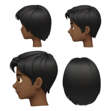 boy black hair Smooth Indian black sticker