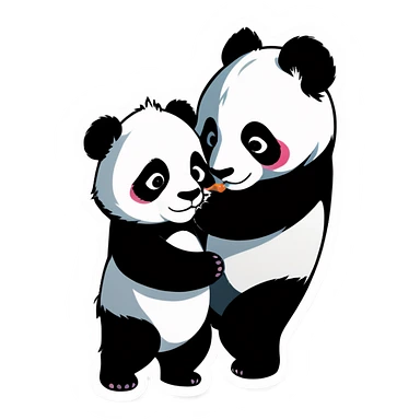 Panda kiss sticker