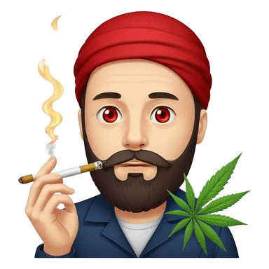 Hombre barbudo fumando porros muy drogado sticker