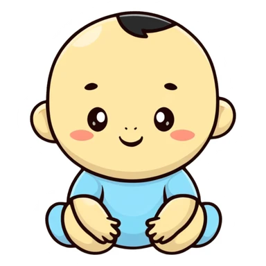baby with oil sticker