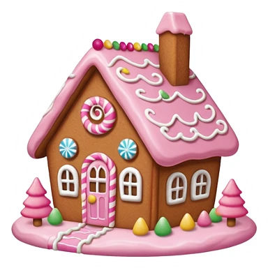 Gingerbread house pink sticker