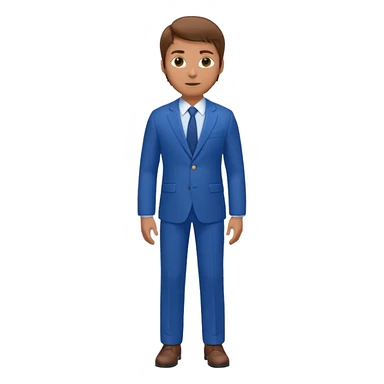 white man with brown hair in blue suit whole body sticker
