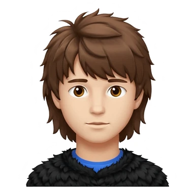 A young man with fluffy bangs styled in a 7:3 part. sticker