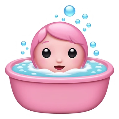 cute pink bubble bath sticker