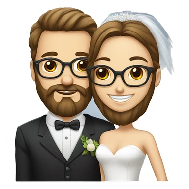 Un homme légère barbe et une femme mariage lunettes sticker