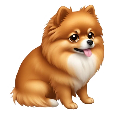 Pomeranian color rojo con el pecho blanco triste sticker