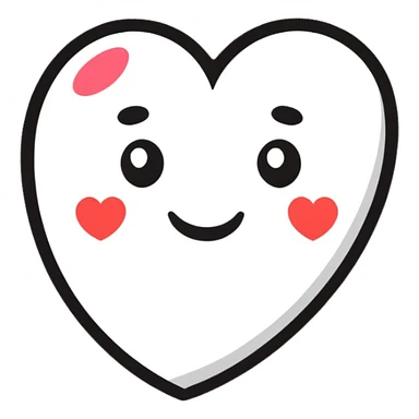 cartoon sticker of a heart with a smiling face sticker