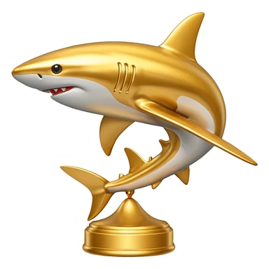 golden shark statue sticker