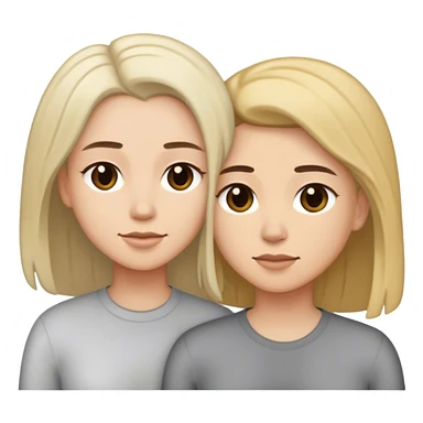 One long hair and one short hair lesbian couple  sticker
