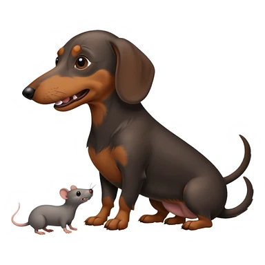 Dachshund killing rat sticker