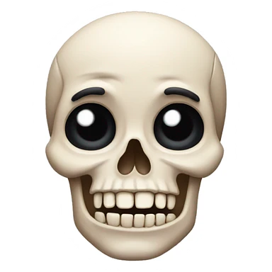 THE skull emoji but mixed with the eyebrow up emoji sticker
