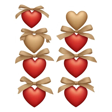 red heart biegie bows sticker