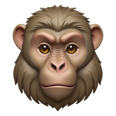 Cinematic Realistic Noble Baboon Portrait Emoji, Poised and commanding, with a robust, muscular build and a richly textured face marked by prominent brows, a powerful jawline, and deep, soulful eyes rendered in natural earthy tones, high shine, intelligent and bold, styled with an air of wild majesty, focused and attentive, soft glowing outline, capturing the essence of a watchful and confident baboon that exudes raw, regal power! sticker