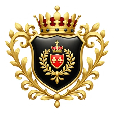 royal crest black and gold not too many little details sticker