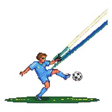 soccer player being hit by a laser beam sticker