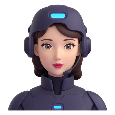 AI agent with realistic human female face, subtle tech accents sticker