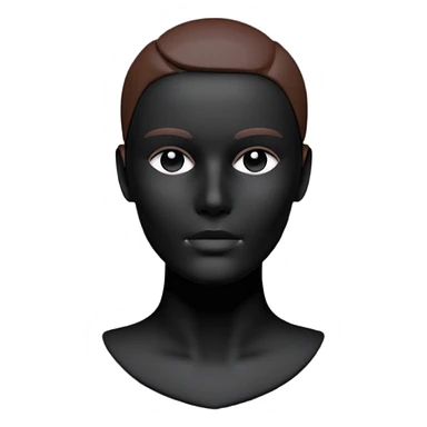 Minimalistic flat vector icon, iOS style, thin black contour on white background. Matte black mannequin in front of in 3D monochrome style. skulpt sticker