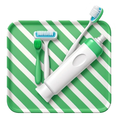 Toothbrush and toothpaste with  green Salah mat sticker