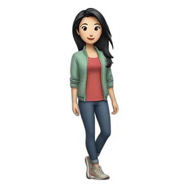 Mulan in casual clothes sticker