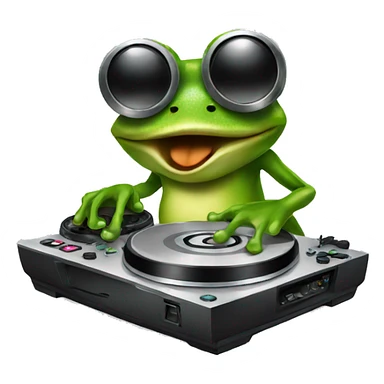 frog DJing emoji sticker