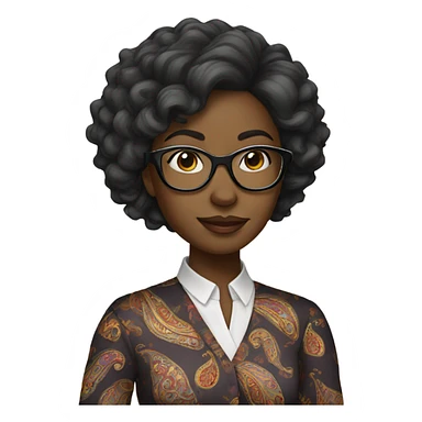black nerdy female with paisley  sticker