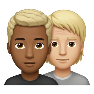 Homem negro e homem loiro de cabelo comprido  sticker