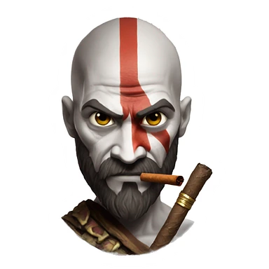 Kratos from god of war smoking a rolled cbd blunt sticker